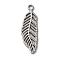 Non-Tarnish 304 Stainless Steel Pendants, Leaf Charms, Stainless Steel Color, 33x11x1.5mm, Hole: 2mm