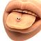 Luminous Alien 304 Stainless Steel with Resin Tongue Rings, Stainless Steel Color, Light Coral, 12mm