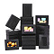 NBEADS 25 Pcs Paper Boxes with Window, 3.74x2.76x1.1 Inch Rectangle Folding Paper Boxes Kraft Paper Present Boxes with Oval Visible PVC Window for Wedding Gift Cookies and Jewelry Display, Black