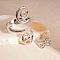 Double Swirl Alloy Cuff Bangles & Cuff Rings Sets, Silver, Inner Diameter: 60mm