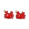 Brass Alloy Charms, with Enamel, Rack Plating, Golden, Crab, 12x15x4.5mm, Hole: 1.2mm