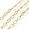 Brass Cable Chains, Soldered, with Spool, Lead Free & Cadmium Free, Long-Lasting Plated, Rack Plating, Real 18K Gold Plated, 6.5x3.5x0.5mm