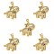5Pcs Rack Plating Brass Micro Pave Cubic Zirconia Pendants, Cadmium Free & Lead Free, Elephant, Real 18K Gold Plated, 21x22x4mm, Hole: 4x4mm