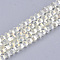 Electroplate Glass Beads Strands, Faceted, Round, Cornsilk, 4~4.5x3.5mm, Hole: 1mm, about 94~97pcs/strand, 30~32cm