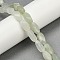 Natural Xiuyan Jade Beads Strands, Twist, 16x7.5~8x7.5~8mm, Hole: 1mm, about 25pcs/strand, 15.91''(40.4cm)