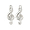 Brass Pendants, Musical Note Charms, Rack Plating, Long-Lasting Plated, Cadmium Free & Lead Free, Platinum, 17x6x2mm, Hole: 1mm