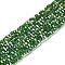 Transparent Glass Beads, 32 Facets, AB Color Plated, Round, Green, 3.5x3mm, Hole: 1mm, about 163~166pcs/strand, 50~51cm