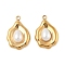 304 Stainless Steel Pendants, with ABS Imitation Pearl Beads, Teardrop Charm, Real 18K Gold Plated, PVD Vacuum Plating, White, 22x14.5x5mm, Hole: 1.8mm