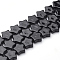 Natural Black Stone Beads Strands, Star, 12x12.5x4~5mm, Hole: 1mm, about 20pcs/strand, 8.66 inch