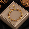 304 Stainless Steel Knot Thorn Link Chain Bracelets for Women Men, Golden, 160mm