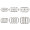 24Pcs 6 Style Zinc Alloy Spring Gate Rings, Oval & O Ring, Platinum, 4pcs/style