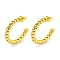 304 Stainless Steel Earrings, Half Round, Real 18K Gold Plated, 26x4mm