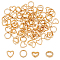 200Pcs 2 Style CCB Plastic Bead Frames, Mixed Shape, Light Gold, 11~12x12x3.5~4mm, Hole: 1.6mm
