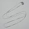 Non-Tarnish 304 Stainless Steel Square Snake Chain Necklaces, with 201 Stainless Steel Ring, with Lobster Claw Clasps, Stainless Steel Color, 19.6 inch(50cm), 1.5mm