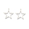 Non-Tarnish 201 Stainless Steel Pendants, Star, Stainless Steel Color, 26x25x1.5mm, Hole: 1.2mm
