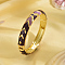 Golden Alloy Enamel Bangle, Arrow Pattern, Black, No Size
