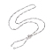 Non-Tarnish 304 Stainless Steel Faceted Bar Link Chain Necklace Makings, Slider Necklace, Fit for Connector Charms, Stainless Steel Color, 23-7/8 inch(60.6cm)