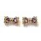 Brass Micro Pave Cubic Zirconia Beads, Cadmium Free & Nickel Free & Lead Free, Real 18K Gold Plated, Dark Slate Blue, 16x8mm, Hole: 1.6mm