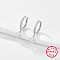 Anti-Tarnish Rhodium Plated 925 Sterling Silver Hoop Earring for Dangle Earrings, with Horse Eye Cubic Zirconia Dangle Charms, Clear, 19x2mm