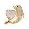 Brass Micro Pave Clear Cubic Zirconia Pendants, Cadmium Free & Lead Free, with Shell, Heart & Fish, Real 18K Gold Plated, 23x16.5x7.5mm, Hole: 5.5mm