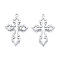 Non-Tarnish 201 Stainless Steel Pendant, Hollow Charms, Cross, Stainless Steel Color, 33x23x1.5mm, Hole: 1.4mm
