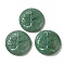 Natural Green Aventurine Pendants, Flat Round Charms with Engraved Tree of Life, 35~37x7.5~9.5mm, Hole: 1.5mm