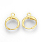 Brass Huggie Hoop Earring Findings, with Loop, Cadmium Free & Nickel Free & Lead Free, Golden, 15x11.5x2mm, Hole: 2mm, Pin: 1mm