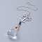 Crystals Chandelier Suncatchers Prisms Chakra Hanging Pendant, with Iron Cable Chains, Glass Beads and Brass Pendants, Tree with Round, Clear, 350mm