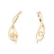 Brass Connector Charms, for Half Drilled Beads, Infinity with Flower, Real 18K Gold Plated, 8x28.3x1.7mm, Hole: 1mm, Pin: 0.7mm