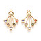 Brass Micro Pave Cubic Zirconia Pendants, Fan Charms, Long-Lasting Plated, Nickel Free, Colorful, 22~22.5x14~16x3mm, Hole: 1.2mm