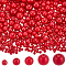 1830Pcs 5 Styles ABS Plastic Imitation Pearl Beads, Gradient Mermaid Pearl Beads, Round, Red, 4~12x3.5~12mm, Hole: 1.5~2mm
