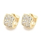 Brass Micro Pave Clear Cubic Zirconia Hoop Earrings for Women, Real 18K Gold Plated, 6.5x9mm