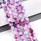 Dyed Natural White Jade Beads Strands, Two Tone, Faceted, Star Cut Round Beads, Deep Pink, 7~8x6~7.5x6~7.5mm, Hole: 1mm, about 48~49pcs/strand, 14.17~15.35''(36~39cm)