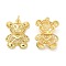 Eco-Friendly Brass Pendants, Lead Free & Cadmium Free, with Jump Ring, Hollow, Bear Charm, Real 18K Gold Plated, 24x17x5.5mm, Hole: 3.6mm