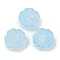 Transparent Glass Beads, Flowers, Baking Paint, Sky Blue, 14x14.5x5.5~6mm, Hole: 1.2mm
