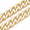 Aluminum Textured Curb Chains, Cuban Link Chains, Unwelded, Light Gold, 31.5x23.5x5.5mm
