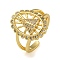 Oval with Virgin Mary Brass Micro Pave Clear Cubic Zirconia Open Cuff Rings for Women, Cadmium Free & Lead Free, Real 18K Gold Plated, Adjustable, Oval: 19x14mm