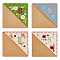 4Pcs 4 Style Felt Embroidery Bookmarks, Corner Page Marker, with Kraft Paper, Season Theme, Square, Letter S, 96x96x3mm, 1pc/style