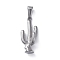 Tarnish Resistant 304 Stainless Steel Pendants, Cactus, Stainless Steel Color, 26x12x8mm, Hole: 8x3mm