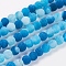 Natural Crackle Agate Beads Strands, Dyed, Round, Grade A, Cornflower Blue, 6mm, Hole: 1mm, about 63pcs/strand, 14 inch