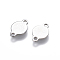 Tarnish Resistant 304 Stainless Steel Links connectors, Flat Round, Stainless Steel Color, 8x12x0.7mm, Hole: 1.4mm