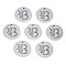 Non-Tarnish 304 Stainless Steel Charms, Laser Cut, Designed Letter Engraved, Flat Round, Stainless Steel Color, Letter.B, 14x1mm, Hole: 1.2mm