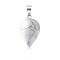 Natural Howlite Pendants, Teardrop Charms with Platinum Plated Metal Snap on Bails, 26x16mm
