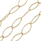304 Stainless Steel Oval Link Chains, Soldered, with Spool, Ion Plating(IP), Golden, 20x9.5x1mm
