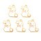 Light Gold Plated Alloy Enamel Pendants, Rabbit with Pearl, Pink, 17x13x1.5mm, Hole: 1.8mm