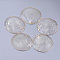 Natural Capiz Shell Big Pendants, Brass Edge Plated, Flat Round, Light Gold, 60x2mm, Hole: 1.5mm