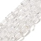 Natural Quartz Crystal Beads Strands, with Seed Beads, Faceted, Column, 8.5~11x5.5~6.5mm, Hole: 1mm, about 14~15pcs/strand, 7.48''(19cm)