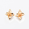 Brass Charms, Flower, Nickel Free, Golden, 12x10x4mm, Hole: 1mm