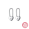 Anti-Tarnish Rhodium Plated 925 Sterling Silver Hoop Earrings, Heart, Platinum, 24x95mm