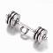 Tibetan Style Alloy Pendants, Sports Charms, Dumbbell, Antique Silver, 8x25x8mm, Hole: 2mm